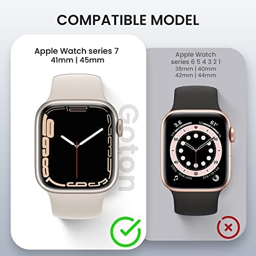 [2 חבילה] מארז Goton תואם לסדרת Apple Watch 7, PC Cover Cover Cover Coffice Gumper Watch אביזרי תיקים לגברים